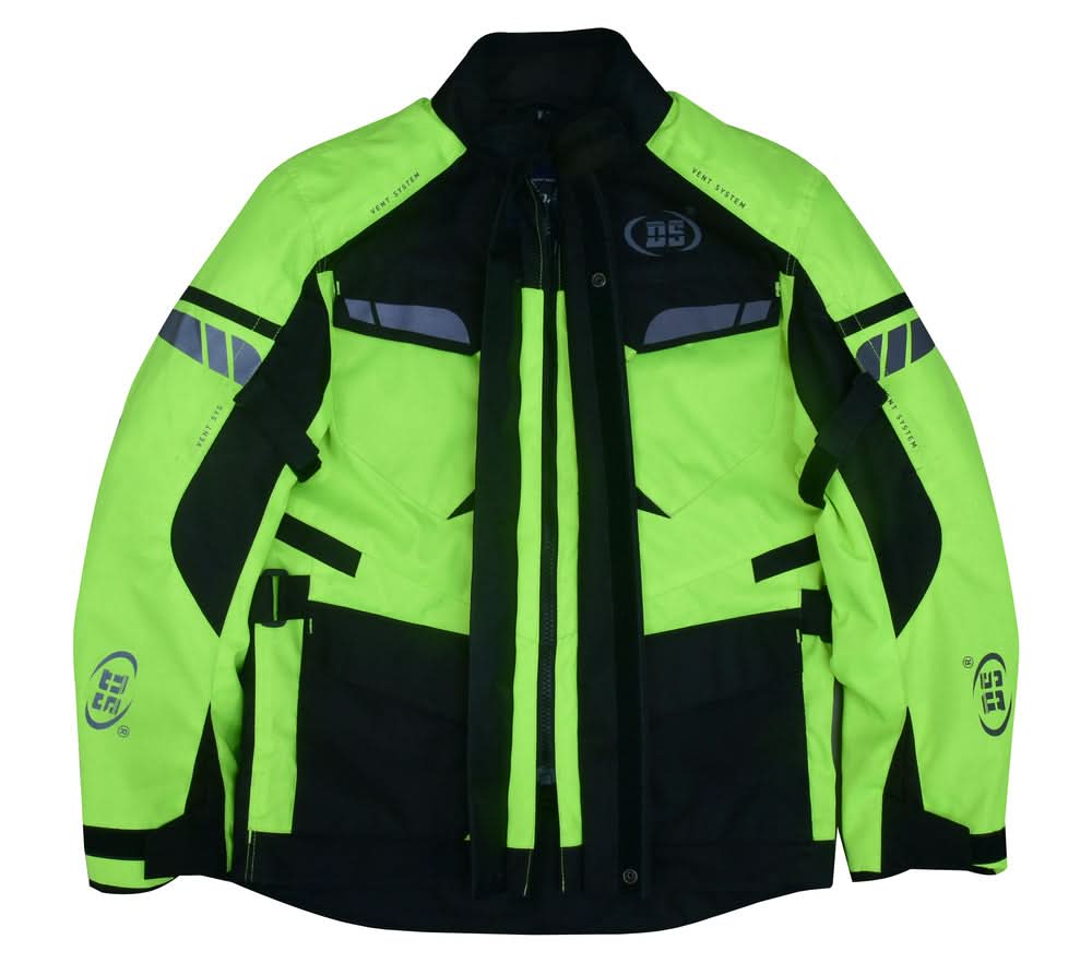 4-Season Hi-Vis Mens Textile Motorycycle Jacket