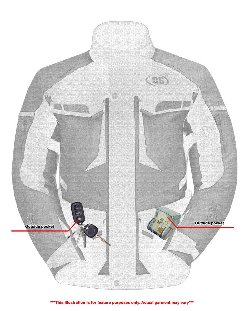 4-Season Hi-Vis Mens Textile Motorycycle Jacket