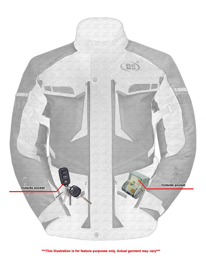 4-Season Hi-Vis Mens Textile Motorycycle Jacket