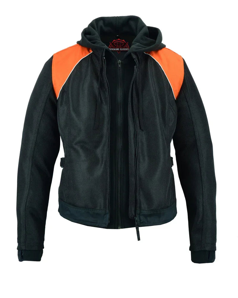 Born Flare Mesh Motorcycle Jacket - Black/Orange