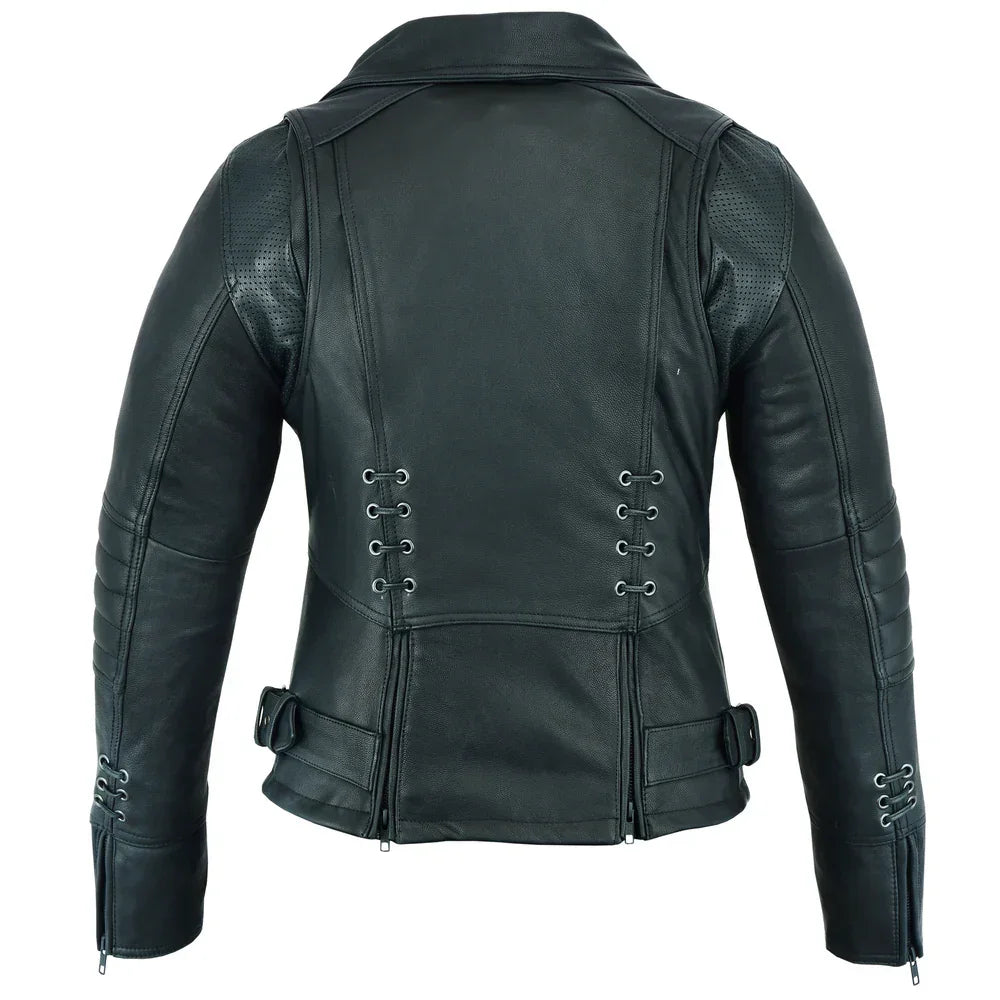IronRose Women's Leather motorcycle Jacket – Black