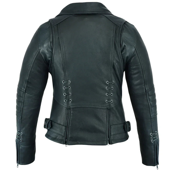 IronRose Women's Leather motorcycle Jacket – Black