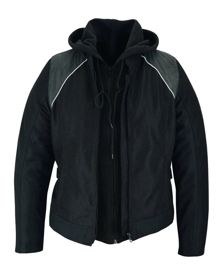 Darkstream Women's Mesh Motorcycle Jacket - Black/ Black Tone Reflective
