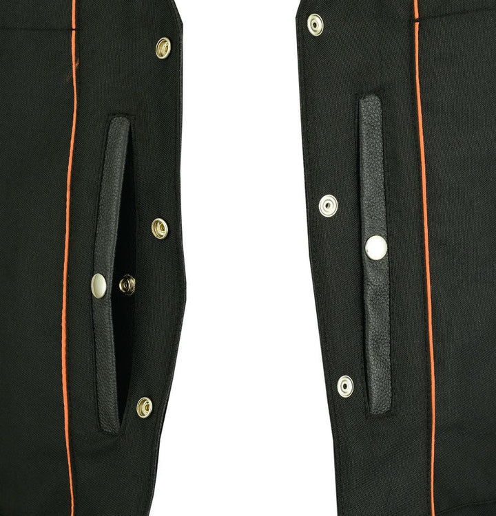 SolidRider Men's Leather Motorcycle Vest - Black
