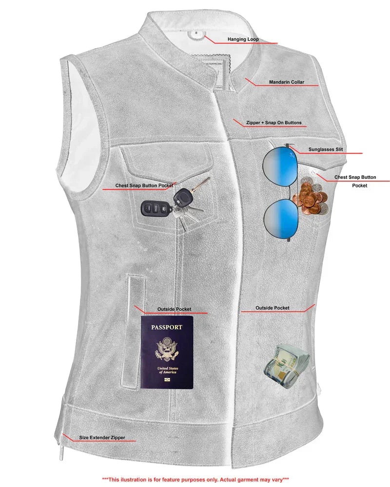 DS Women's Premium Single Back Panel Concealment Vest - GRAY
