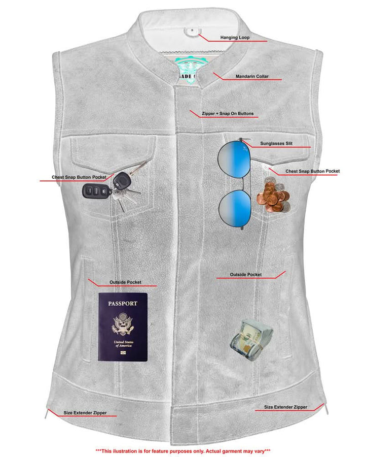 DS Women's Premium Single Back Panel Concealment Vest - GRAY