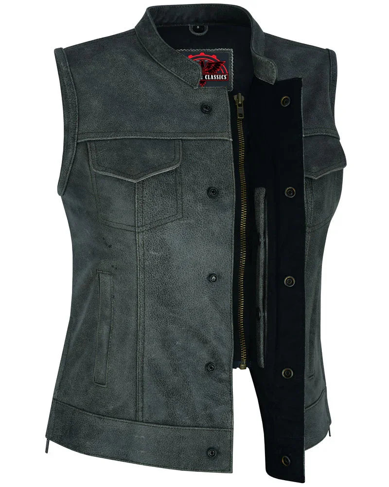 DS Women's Premium Single Back Panel Concealment Vest - GRAY