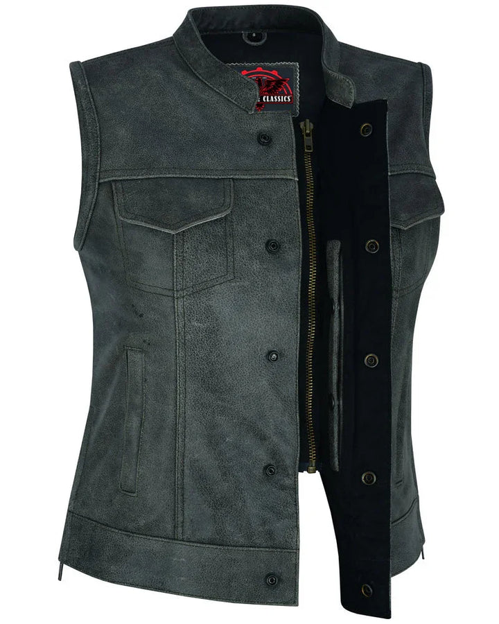DS Women's Premium Single Back Panel Concealment Vest - GRAY