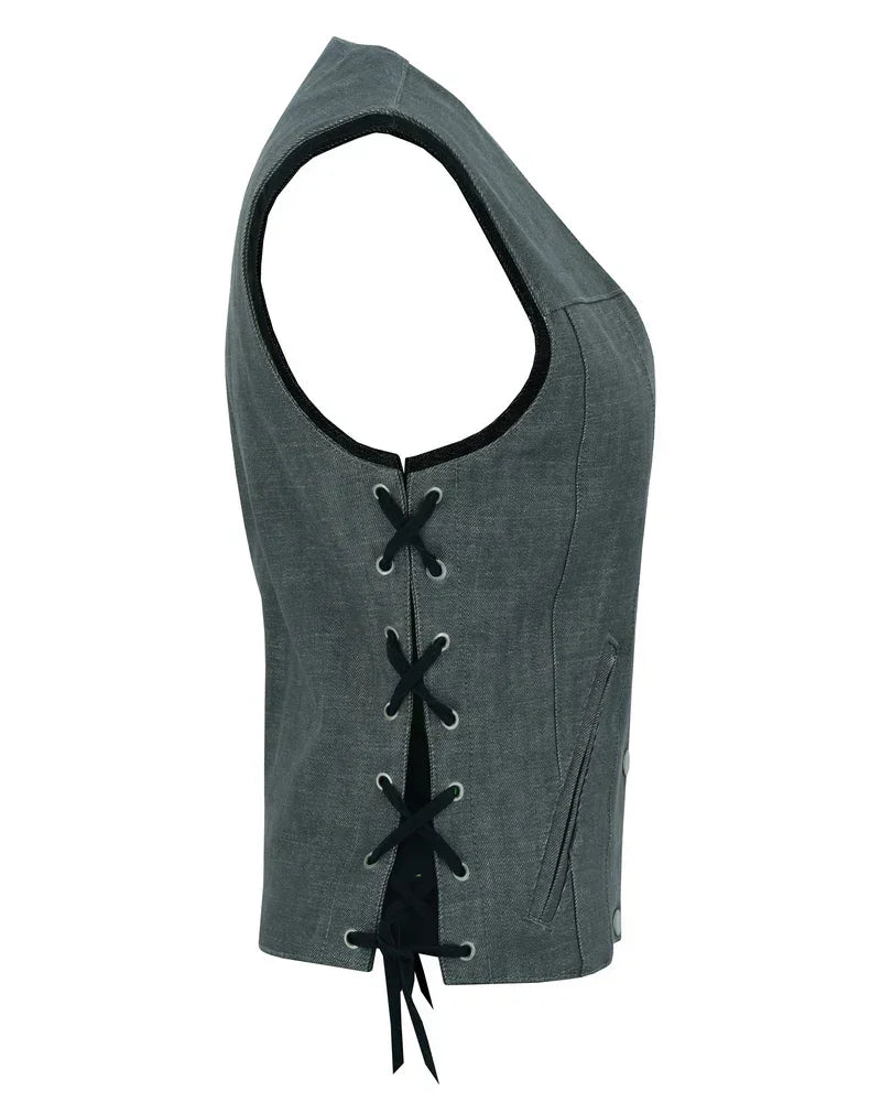 Storm Gray women's denim vest