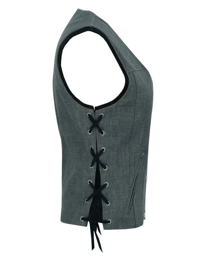 Storm Gray women's denim vest