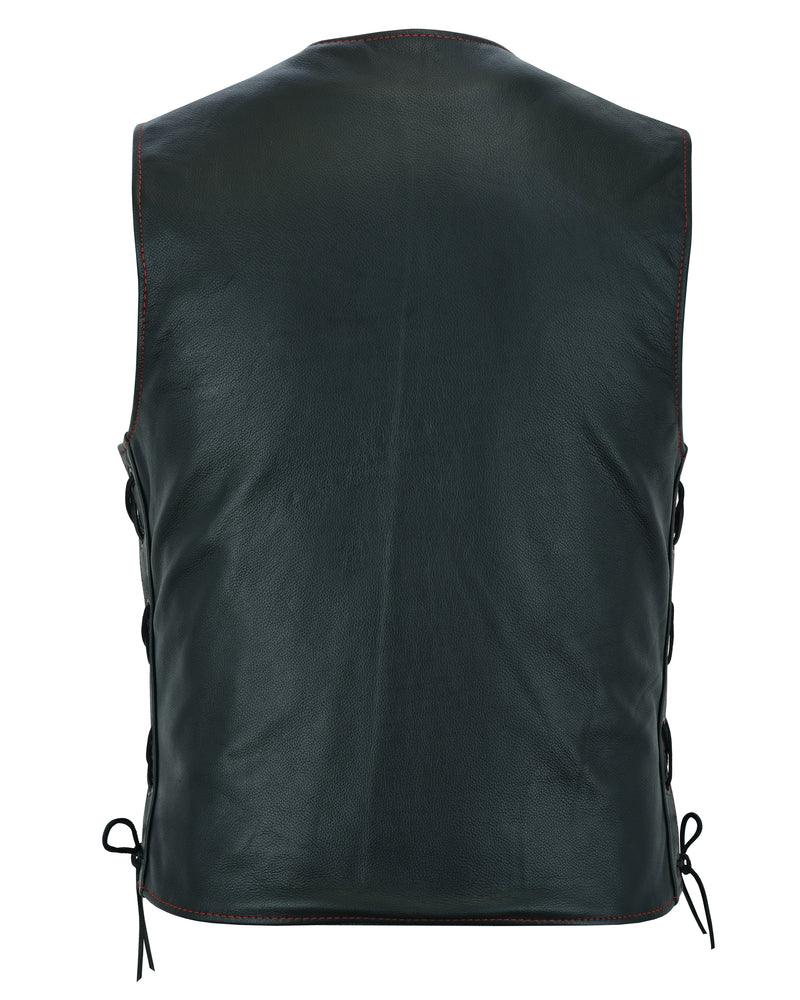 Tribute Men's Black Leather Motorcycle