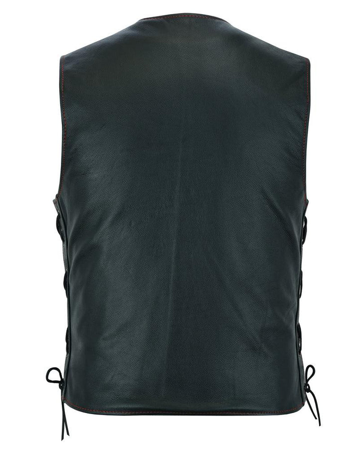 Tribute Men's Black Leather Motorcycle