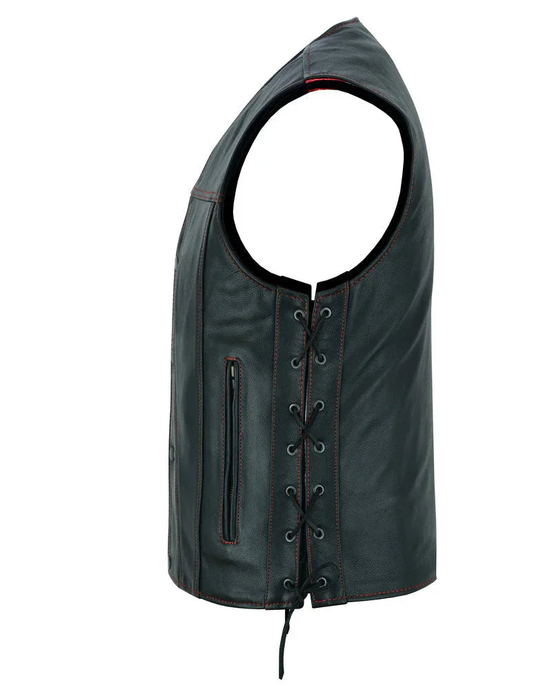 Tribute Men's Black Leather Motorcycle