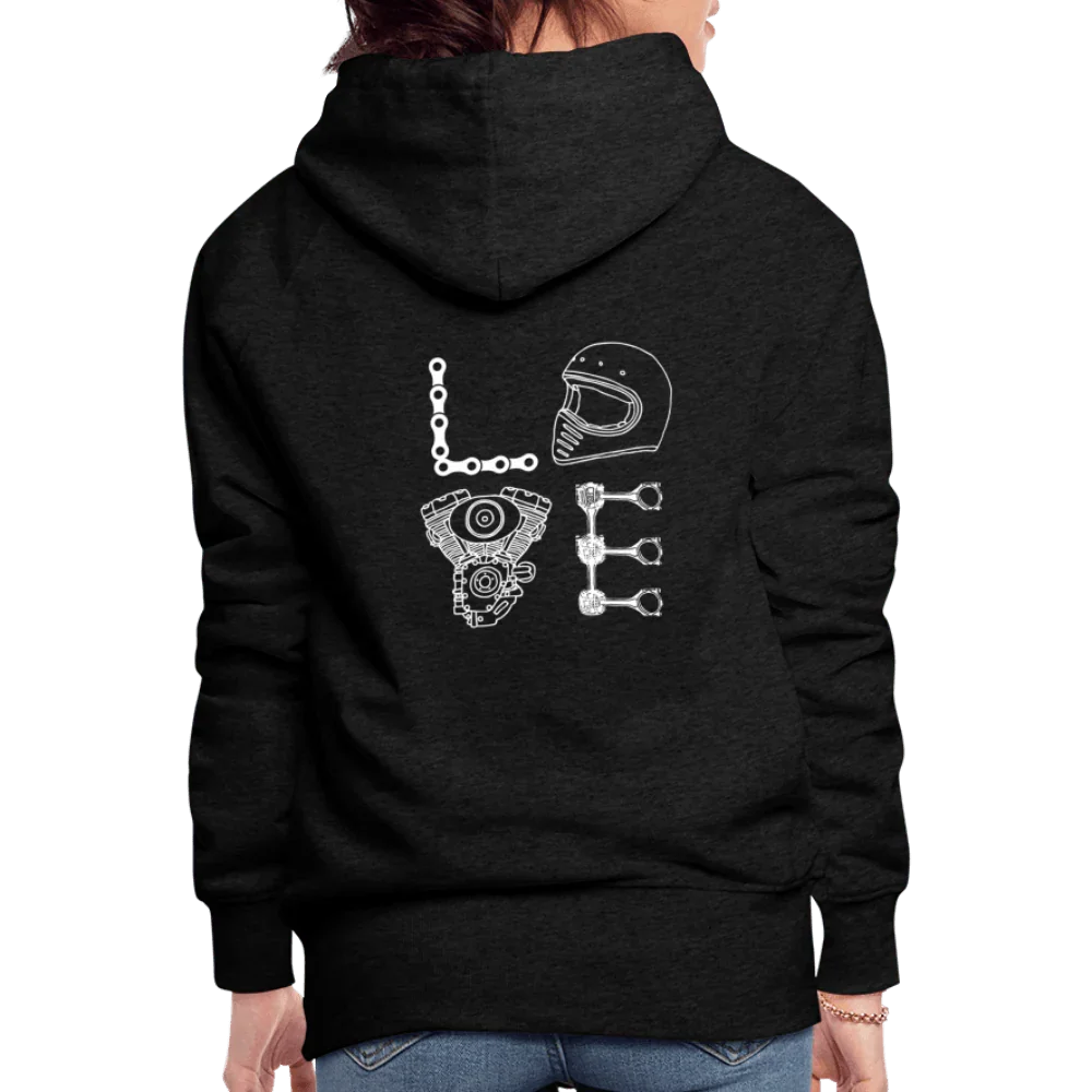 LOVE Moto Hoodie - charcoal grey