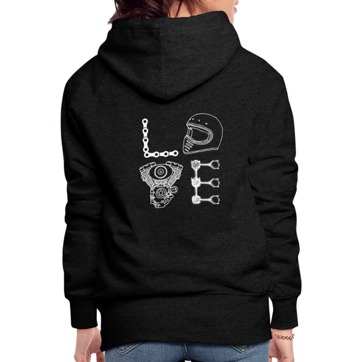 LOVE Moto Hoodie - charcoal grey