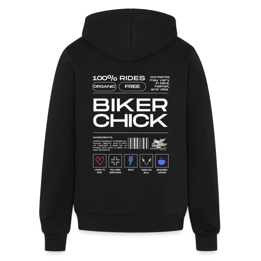 Biker Chick Zip Hoodie - black