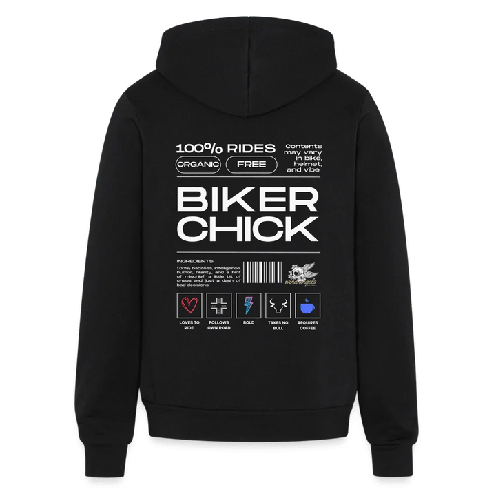 Biker Chick Zip Hoodie - black