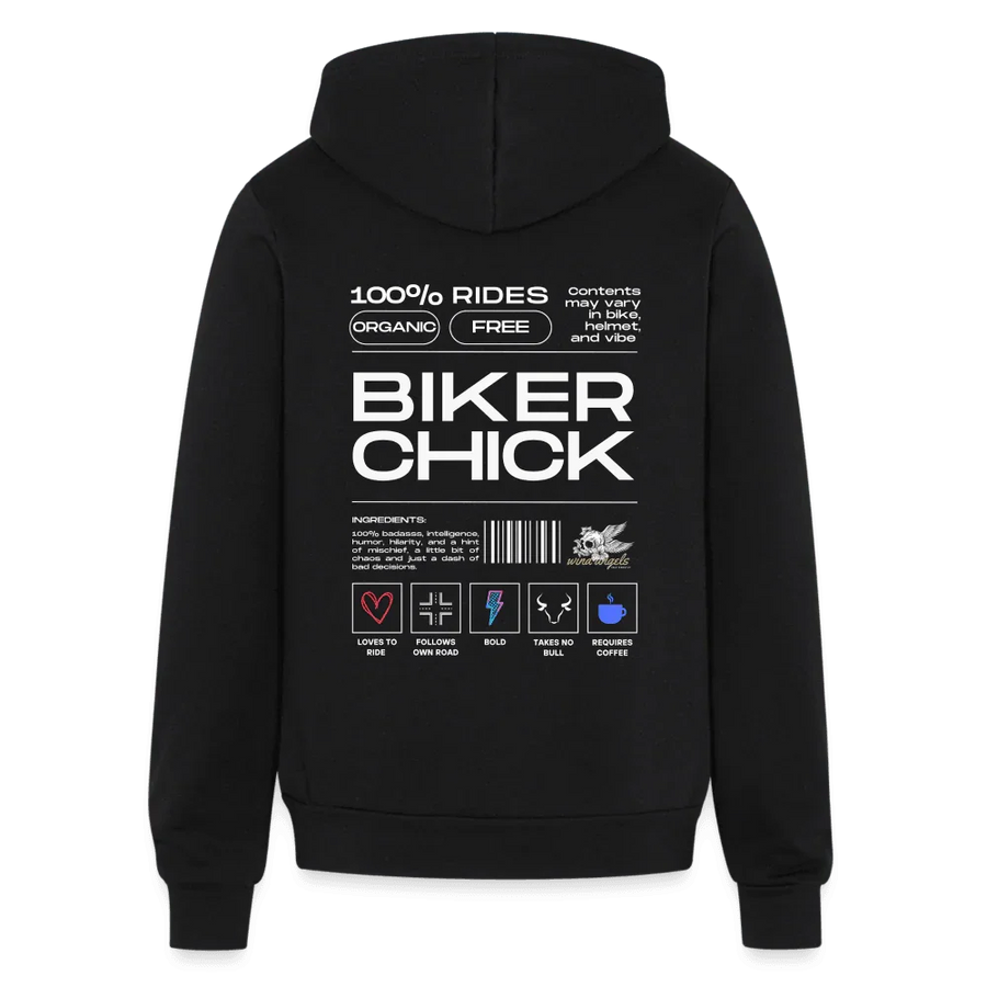 Biker Chick Zip Hoodie - black