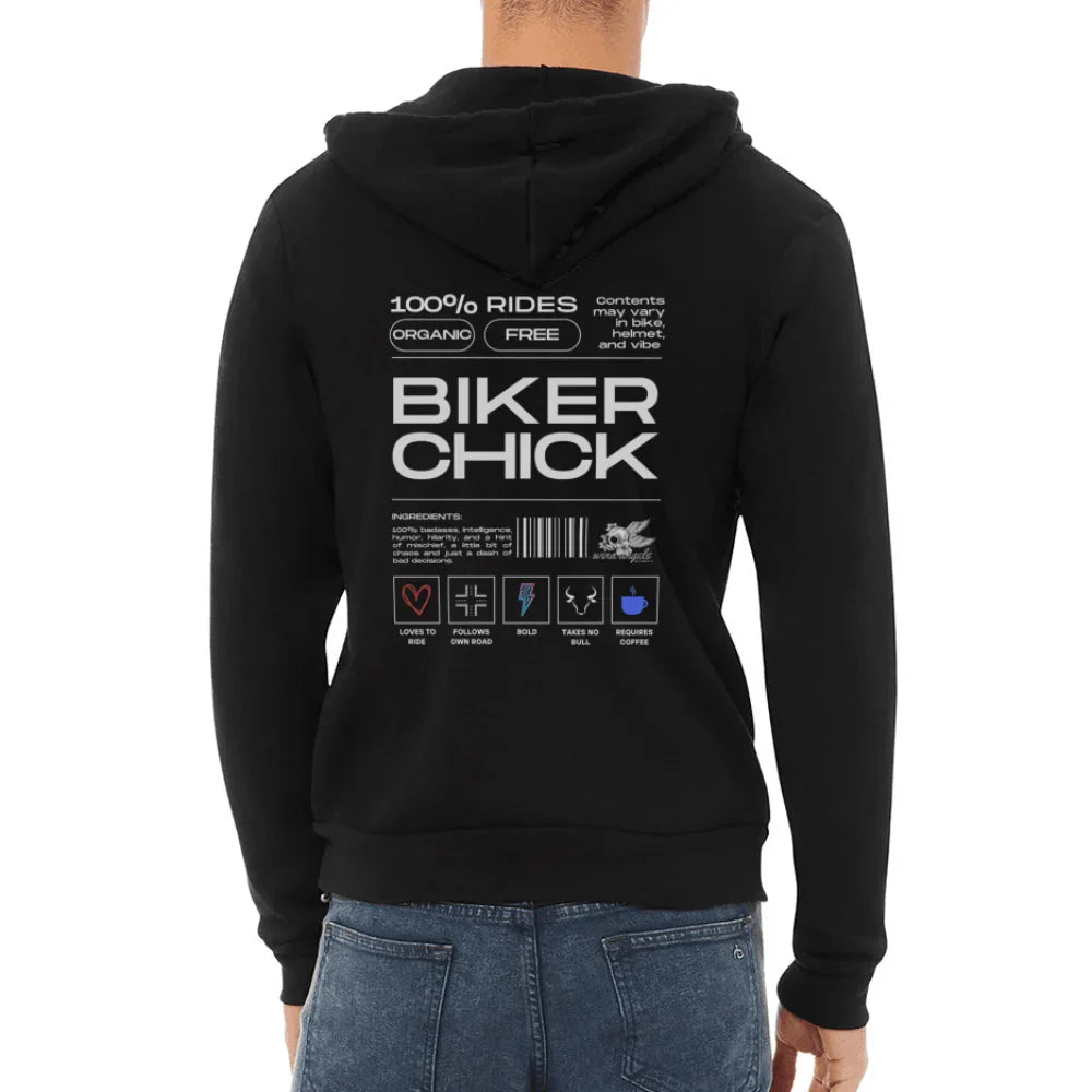 Biker Chick Zip Hoodie - black