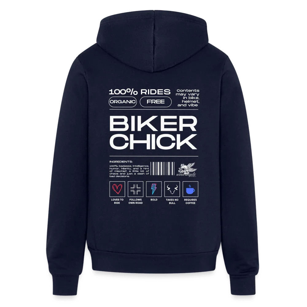 Biker Chick Zip Hoodie - navy