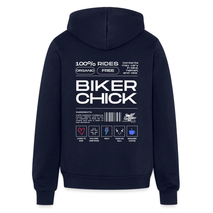Biker Chick Zip Hoodie - navy