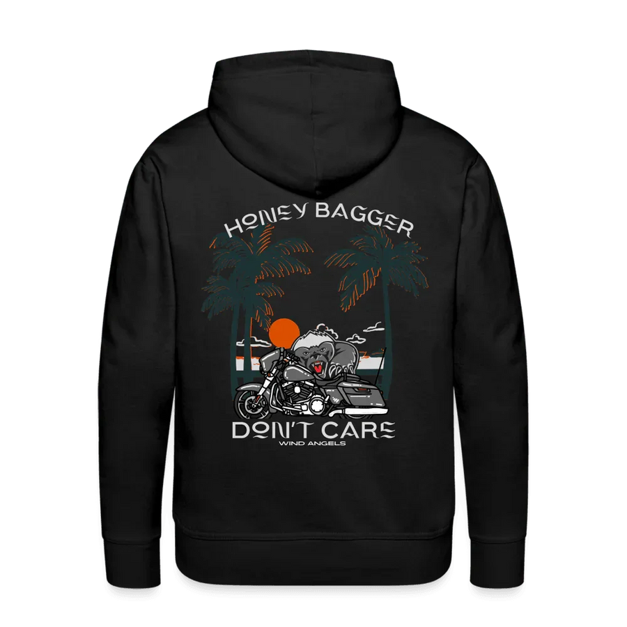 Honey Bagger Don't Care Zip Hoodie - black