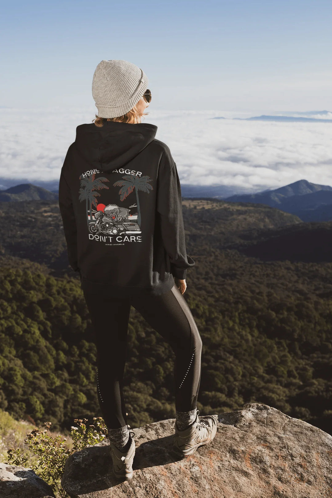 Honey Bagger Don't Care Zip Hoodie - Wind Angels
