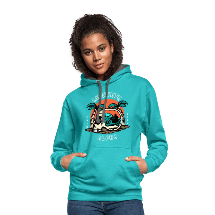 Ride Aloha Hoodie - scuba blue/asphalt