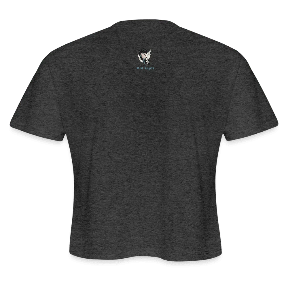 Scare you, Excite Me Crop Top - deep heather