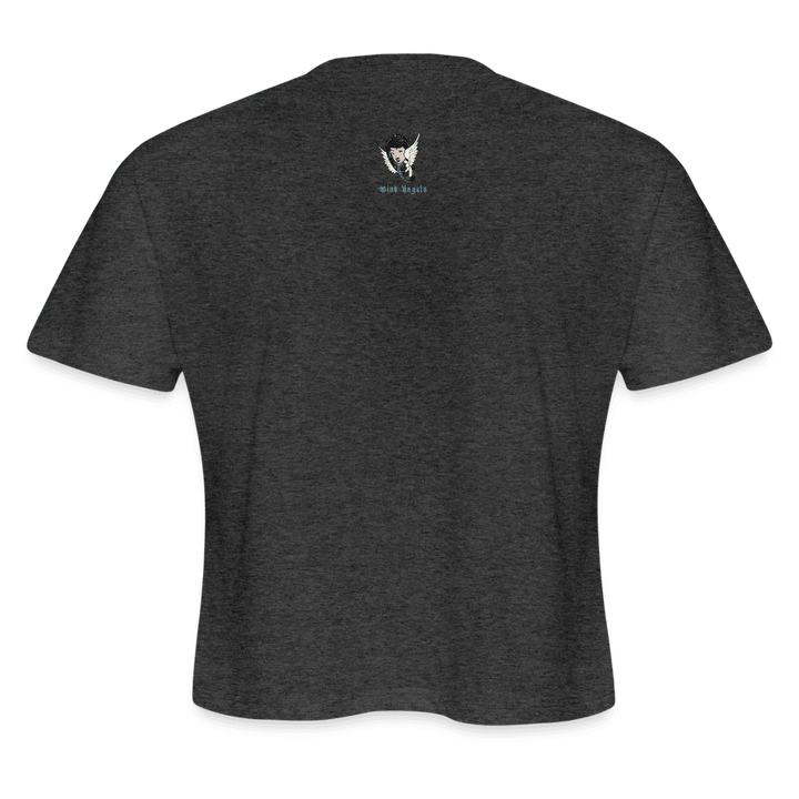 Scare you, Excite Me Crop Top - deep heather