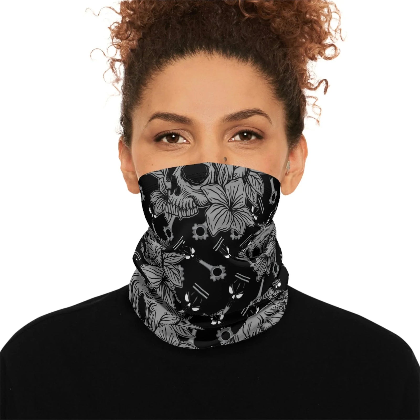 Skulls and Blooms Neck Gaiter - Wind Angels