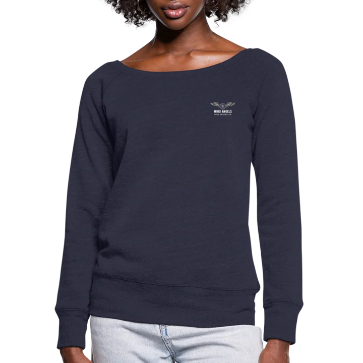 Women's Wideneck Sweatshirt - melange navy